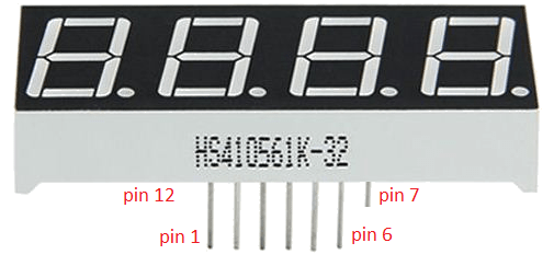 4-digit 7-segment pins